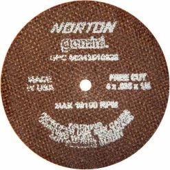 Norton 66243510629 Gemini Small Diameter Cut-Off Wheel 4" x .035" x 1/4" 60 Grit Alum. Oxide Type 1 - Pkg Qty 25