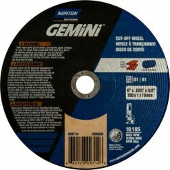 Norton 66252809714 Gemini Circular Saw Cut-Off Wheel 6" x .040" x 5/8" 60 Grit Aluminum Oxide Type 1 - Pkg Qty 25