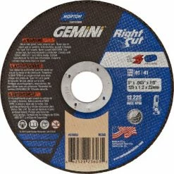 Norton 66252809718 Gemini Circular Saw Cut-Off Wheel 6" x .046" x 5/8" 36 Grit Aluminum Oxide Type 1 - Pkg Qty 25