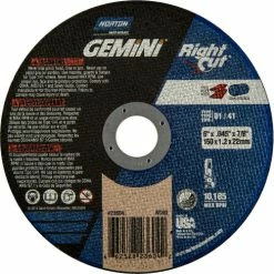 Norton 66252823604 Gemini Right Angle Cut-Off Wheel 6" x .040" x 7/8" 36 Grit Aluminum Oxide Type 1 - Pkg Qty 25