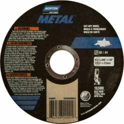 Norton 66252840001 Metal Right Angle Cut-Off Wheel 4-1/2" x .045" x 7/8" 36 Grit Alum. Oxide Type 1 - Pkg Qty 250