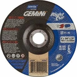 Norton 66252842202 Gemini Right Angle Cut-Off Wheel 6" x .047" x 7/8" 24 Grit Aluminum Oxide Type 27 - Pkg Qty 25