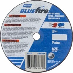 Norton 66252843173 BlueFire Small Diameter Cut-Off Wheel 4" x .035" x 3/8" 46 Grit Alum. Oxide T1 - Pkg Qty 25