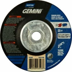 Norton 66252843593 Gemini Grinding Wheel 4-1/2" x 1/4" x 5/8 - 11" 24 Grit Aluminum Oxide - Pkg Qty 10