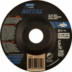 Norton 66252843604 Metal Right Angle Cut-Off Wheel 4-1/2" x .045" x 7/8" 36 Grit Alum. Oxide Type 27 - Pkg Qty 25