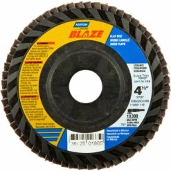Norton 66254400256 Blaze Plastic Flat Flap Disc T27 4-1/2" x 7/8" 120 Grit Seeded Gel Ceramic - Pkg Qty 10