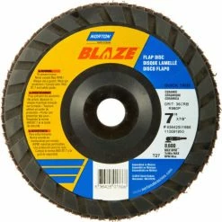Norton 66254461063 Blaze Plastic Flat Flap Disc T27 7" x 7/8" 120 Grit Seeded Gel Ceramic - Pkg Qty 10