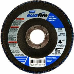 Norton 66254461155 BlueFire Fiberglass Conical Flap Disc T29 4-1/2" x 7/8" P36 Grit Zirconia Alumina - Pkg Qty 10