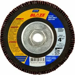 Norton 66261096435 Blaze Fiberglass HD Flat Flap Disc T27 4-1/2" x 5/8 - 11" 60 Grit Gel Ceramic - Pkg Qty 10