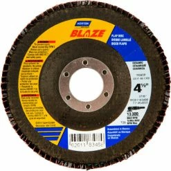 Norton 66261183486 Blaze Fiberglass Conical Flap Disc T29 4-1/2" x 7/8" 36 Grit Seeded Gel Ceramic - Pkg Qty 10