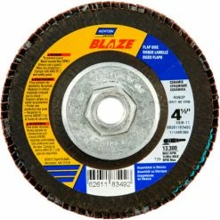 Norton 66261183491 Blaze Fiberglass Conical Flap Disc T29 4-1/2" x 5/8 - 11" 40 Grit Gel Ceramic - Pkg Qty 10