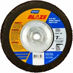 Norton 66261183498 Blaze Fiberglass Conical Flap Disc T29 7" x 5/8 - 11" 36 Grit Seeded Gel Ceramic - Pkg Qty 10