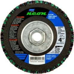 Norton 66623399059 Neon Fiberglass HD Flat Flap Disc T27 4-1/2" x 5/8 - 11" P40 Grit Zirconia Alum. - Pkg Qty 10
