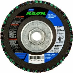 Norton 66623399205 Neon Fiberglass HD Flat Flap Disc T27 4-1/2" x 5/8 - 11" P36 Grit Zirconia Alum. - Pkg Qty 10