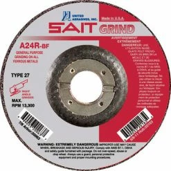 United Abrasives-Sait United Abrasives - Sait 20063 Depressed Center Wheel T27 4-1/2"x 1/4" x 7/8" 24 Grit Alum. Oxide - Pkg Qty 25