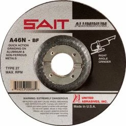 United Abrasives-Sait United Abrasives - Sait 20072 Depressed Center Wheel T27 A46N 5"x 1/4" x 7/8" 46 Grit Aluminum Oxide - Pkg Qty 25