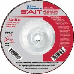 United Abrasives-Sait United Abrasives - Sait 20076 Depressed Center Wheel T27 A24R 6"x 1/4" x 5/8-11" 24 Grit Alum. Oxide - Pkg Qty 10