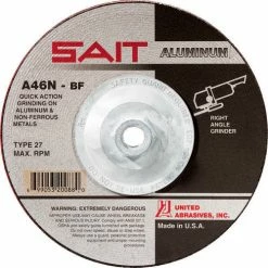 United Abrasives-Sait United Abrasives - Sait 20162 Depressed Center Wheel T27 4-1/2"x 1/4" x 5/8-11" 46 Grit Alum. Oxide - Pkg Qty 10