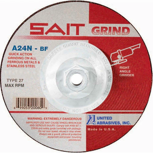 United Abrasives-Sait United Abrasives - Sait 20170 Depressed Center Wheel T27 A24N 5"x 1/4" x 5/8-11" 24 Grit Alum. Oxide - Pkg Qty 10 1 United Abrasives-Sait United Abrasives - Sait 20170 Depressed Center Wheel T27 A24N 5"x 1/4" x 5/8-11" 24 Grit Alum. Oxide - Pkg Qty 10