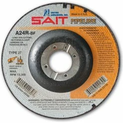 United Abrasives-Sait United Abrasives - Sait 22030 Depressed Center Wheel T27 4-1/2"x 1/8" x 7/8" 24 Grit Alum. Oxide - Pkg Qty 25
