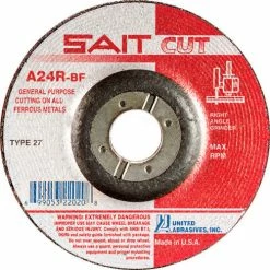 United Abrasives-Sait United Abrasives - Sait 22045 Depressed Center Wheel T27 A24R 6"x 1/8" x 7/8" 24 Grit Aluminum Oxide - Pkg Qty 25