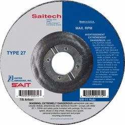 United Abrasives-Sait United Abrasives - Sait 22264 Depressed Center Wheel T27 4-1/2"x 1/8" x 7/8" Ceramic Alum. Oxide - Pkg Qty 25