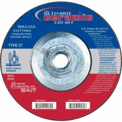 United Abrasives-Sait United Abrasives - Sait 22570 Depressed Center Wheel T27 4-1/2"x .045" x 5/8-11" Ceramic Alum. - Pkg Qty 10
