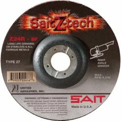 United Abrasives-Sait United Abrasives - Sait 22604 Depressed Center Wheel T27 Z-TECH 7"x 1/4" x 7/8" 24 Grit Zirconium - Pkg Qty 25