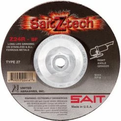 United Abrasives-Sait United Abrasives - Sait 22614 Depressed Center Wheel T27 Z-Tech 7"X 1/4"X 5/8-11" Zirconium - Pkg Qty 10
