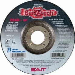 United Abrasives-Sait United Abrasives - Sait 22620 Depressed Center Wheel T27 4-1/2"x 1/8" x 7/8" 24 Grit Zirconium - Pkg Qty 25