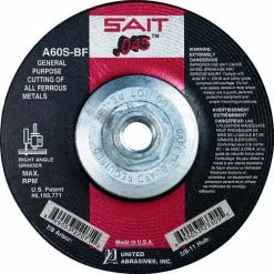 United Abrasives-Sait United Abrasives - Sait 23318 Depressed Center Wheel T1 4-1/2"x .045" x 5/8-11" 60 Grit Alum. Oxide - Pkg Qty 10
