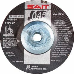 United Abrasives-Sait United Abrasives - Sait 23320 Depressed Center Wheel T1 4-1/2"x .045" x 5/8-11" 46 Grit Alum. Oxide - Pkg Qty 10