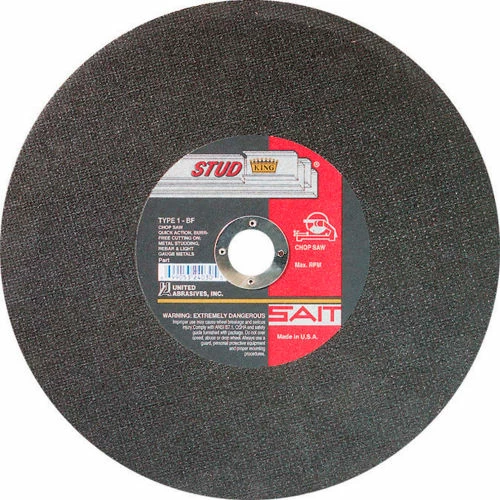 United Abrasives-Sait United Abrasives - Sait 24030 Cut Off Wheel Type 1 Stud King 12" x 3/32" x 1" Aluminum Oxide - Pkg Qty 10 1 United Abrasives-Sait United Abrasives - Sait 24030 Cut Off Wheel Type 1 Stud King 12" x 3/32" x 1" Aluminum Oxide - Pkg Qty 10