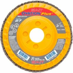 United Abrasives-Sait United Abrasives - Sait 72207 Ovation Flap Disc T27 5-1/4"x 7/8" 36 Grit Zirconium - Pkg Qty 10