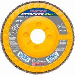 United Abrasives-Sait United Abrasives - Sait 72220 Flap Disc T27 Ovation Attacker + 5-1/2"x 7/8" 36 Grit Zirconium - Pkg Qty 10