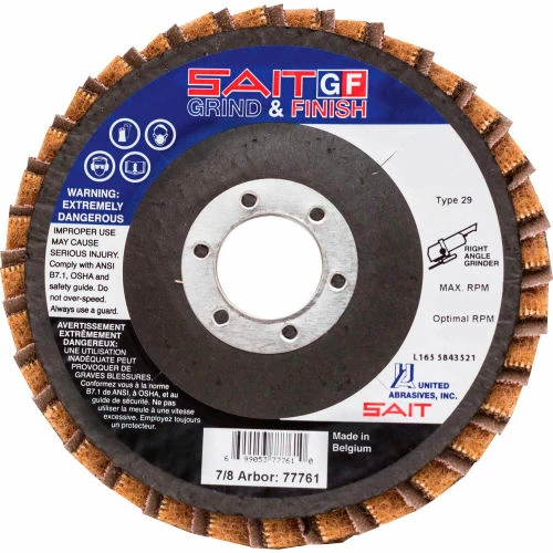 United Abrasives-Sait United Abrasives - Sait 77723 Grind/Finish Flap Disc T29 4-1/2 " x 7/8" 150 Grit Coated & Non-Woven - Pkg Qty 10 1 United Abrasives-Sait United Abrasives - Sait 77723 Grind/Finish Flap Disc T29 4-1/2 " x 7/8" 150 Grit Coated & Non-Woven - Pkg Qty 10