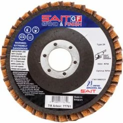 United Abrasives-Sait United Abrasives - Sait 77767 Grind/Finish Flap Disc T29 5 " x 7/8" 60 Grit Coated & Non-Woven - Pkg Qty 10